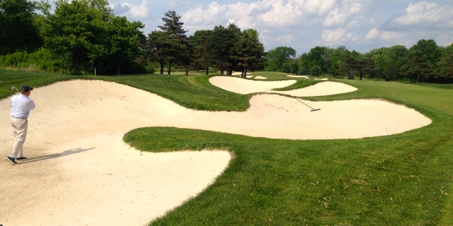 The longest bunker in Chicago golf is gone, and this is the challenge for golfers off the No. 14 tee now